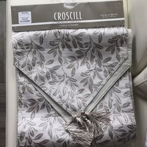 Silver tassel table runner!